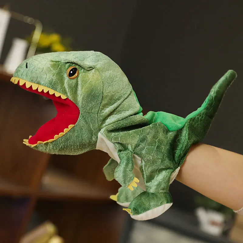 Kawaii Simulation Dinosaur Dolll Triceratops Plush Stuffed Toy Puppet Hand-Made Holiday Birthday Gift Children's Game Doll