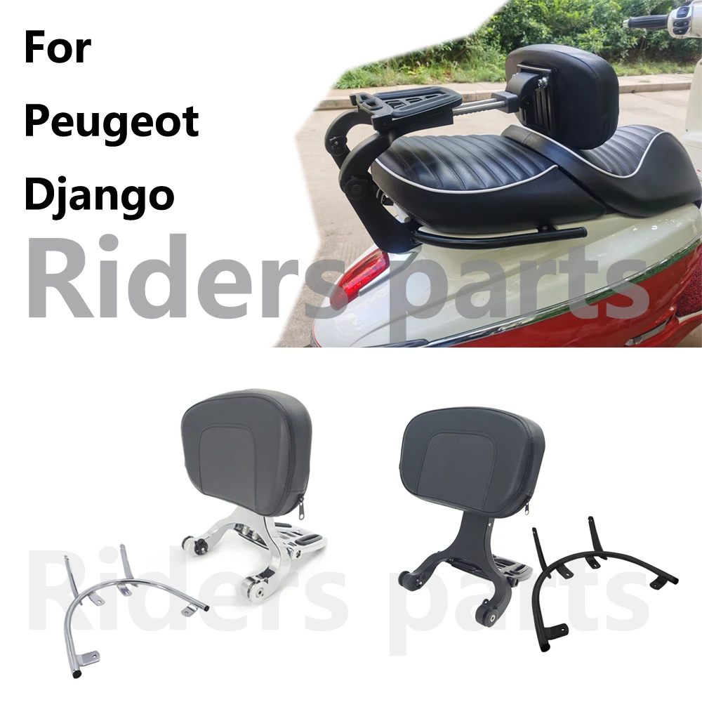 

Motorcycle Backrest Multi-Purpose Driver Passenger Backrest with Folding Luggage Rack For Peugeot Django