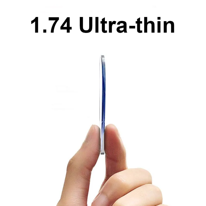 Ultra-Dünne Index 1,74 Anti-Strahlung Schutz Optische Einzigen Vision Objektiv Asphärische Anti-Uv Rezept Linsen