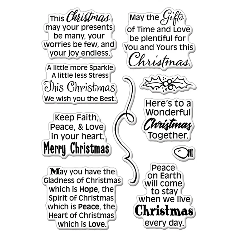 Merry Christmas Peace on Earth Transparent Clear Stamps Phrases 2020 New Stamp for DIY Scrapbooking Crafts Cards Making