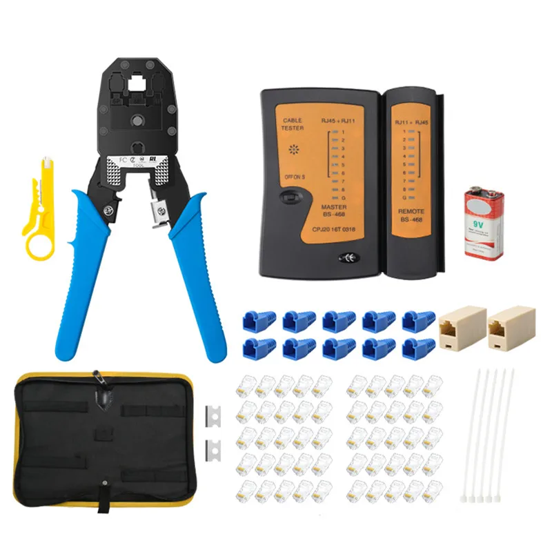 Network Repair Tool Kit tester RJ45 CAT5 Crimping pliers Portable Cable Tester Wire Tracker Line maintenance tool
