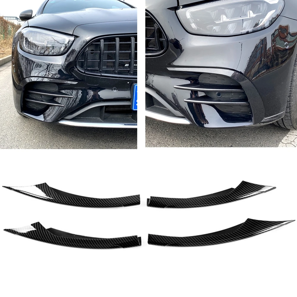 

For Mercedes Benz E Class W213 E200 E260 E300 E450 2021-2023 Front Bumper Fog Light Intake Frame Cover Side Air Vent Grill Trim