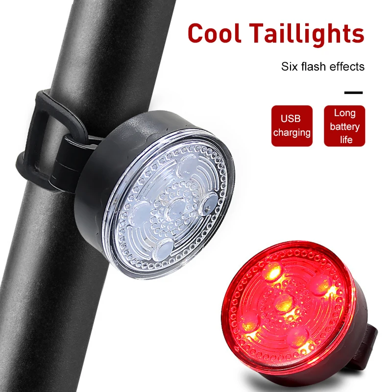1~10PCS Rear Light USB Rechargeable Waterproof Bike Safety Warning Tail Light MTB Helmet Backpack Bag Cycling Taillight