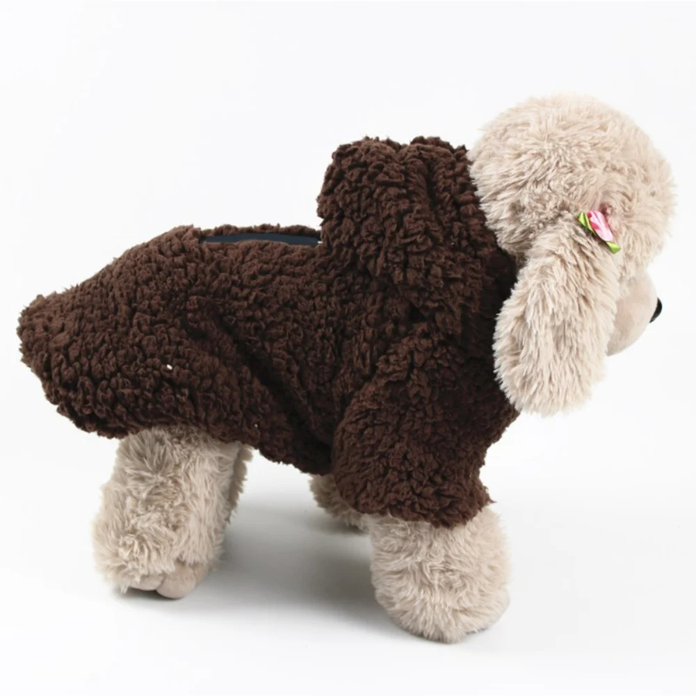 Winter Dog Hoodie Clothes Double-sided Padded Lamb Wool Soft Warm Pet Clothes for Puppy Cat Teddy Coat Clothing