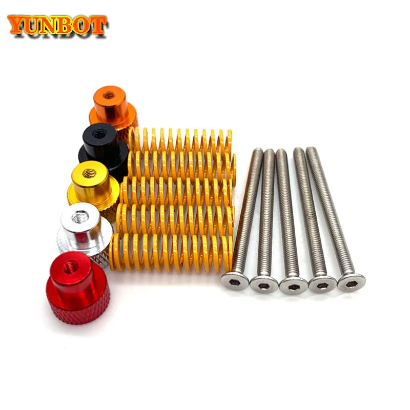 4pcs 3D printer Leveling components M3 screw Leveling spring Leveling knob suite for 3D printer Heating Bed parts
