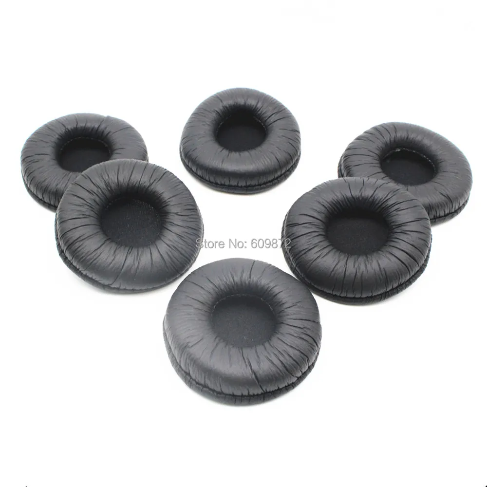 50Pcs 60mm Soft Leather Ear Cushions Earpads Sponge headphone Cover Durable Earbud Earp ads for ATH-ES55 Rapoo H6000 MDR PQ3