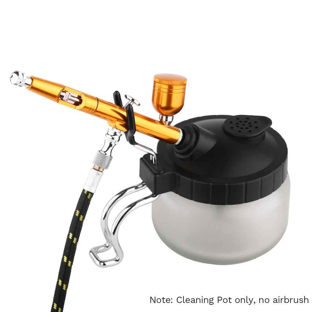 Airbrush Cleaning Pot Spray Gun Cleaner Glass Air Brush Easy Holder Clean Paint Jar Bottle Spray Gun Sprayer Clean Tools Set