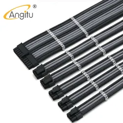 4mm Sleeved 1x24Pin, 2x4+4(8Pin) CPU, 3xPCIE 6+2P GPU Premium Computer Basic PSU Extension Cable Kit Power Cord