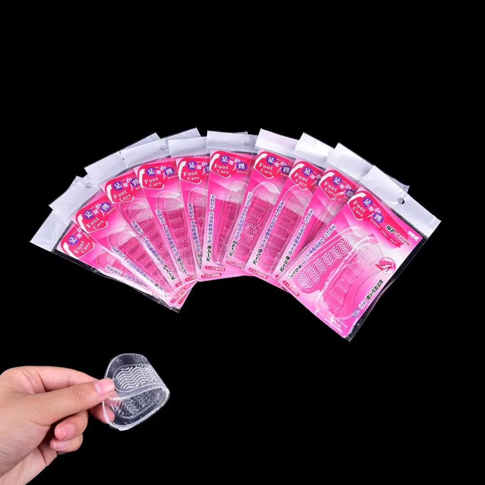 1Pair Anti-Slip Invisible High Heel Cushions Clear Silica Gel Heel Back liner Shoes Silicone Insoles