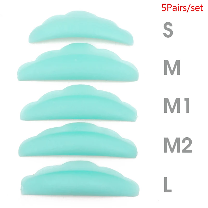 Ensemble de coussinets en Silicone pour rehaussement des cils, 5 paires, Kit de permanente pour Extension, recourbe-cils, boucliers à boucles