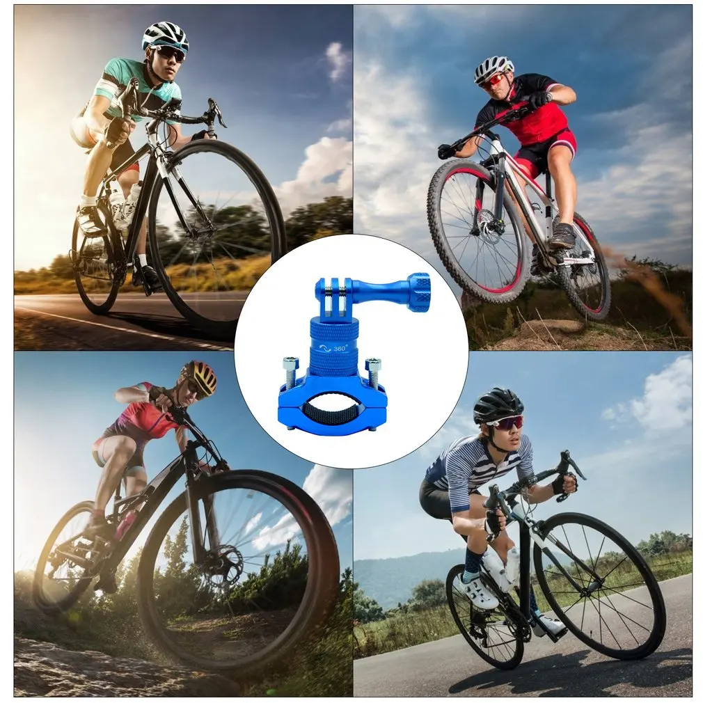 Soporte de teléfono para bicicleta, accesorio Universal giratorio de 360 grados, con abrazadera de Metal para manillar de motocicleta, para cámara de acción MTB Gopro