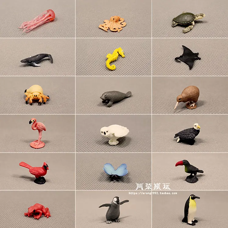 Simulation Small Animal Miniature Model Ornaments Cute Frog Octopus Butterfly Bird Insect Decoration Action Figure Figurine Toys