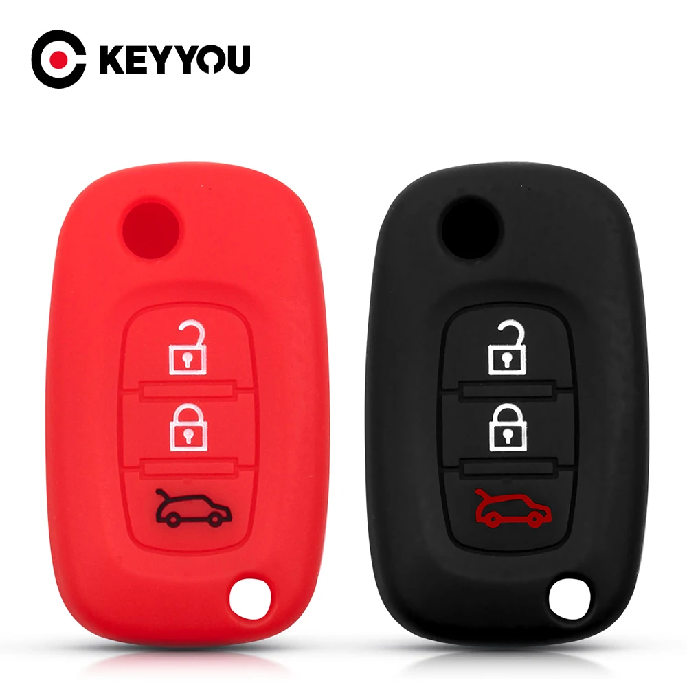 KEYYOU For Renault For LADA Priora Sedan sport Kalina Granta Vesta X-Ray XRay Premium Silicone Case Body Protection 3 Button