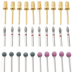 7/10pcs Diamond Milling Cutter For Manicure Nail Drill Bits Set Accessory Pedicure Eletric Gringding Head Gel Remover Tools