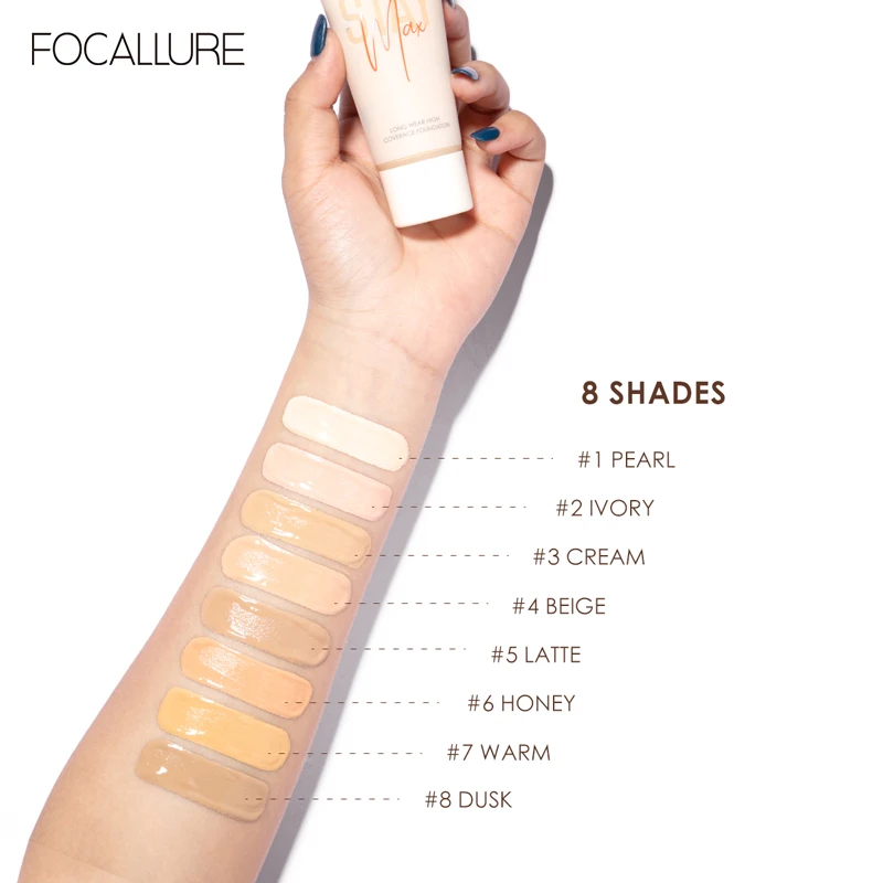 FOCALLURE Wholesale Makeup Liquid Foundation Professional Face Matte Finish Base Make Up Concealer Waterproof Natural Cosmetic