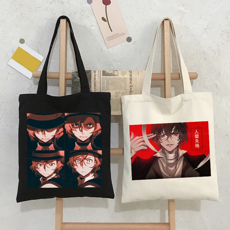 Japanese Anime Bungo Stray Dog Osamu Dazai Canvas Bag Goth Shopper Large Capacity Women Bag Vintage Shoulder Bag Classic Handbag