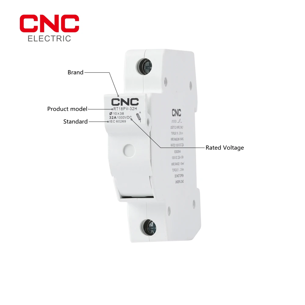 CNC RT18PV-32H New Photovoltaic Fuse 1P DC 1000V Solar PV Fuse Holder for Solar System Protection