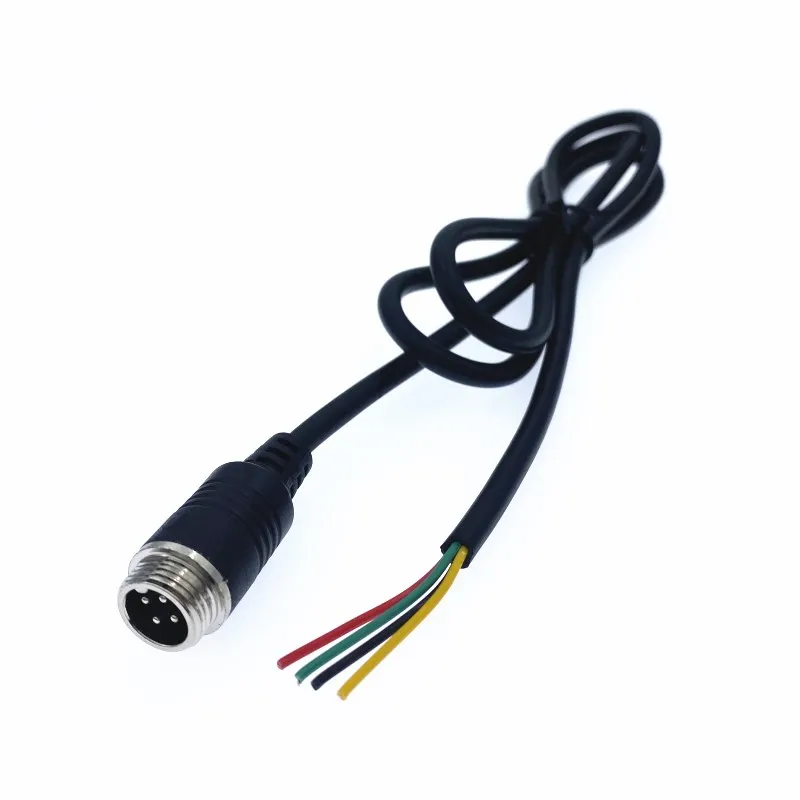Câble Extension Vidéo Voiture 4 Broches 5m - Câble Aviation Alimentation CC 12V Pour Moniteur Camion Bus