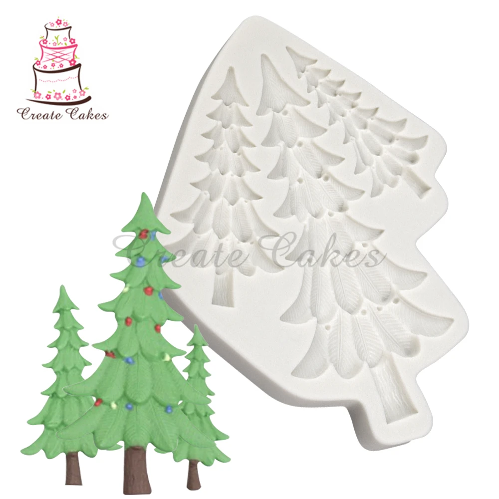 Christmas Tree Chocolate Silicone Mold DIY Cake Pastry Fondant Cake Decorating Moulds Kitchen Dessert Tool Bakeware