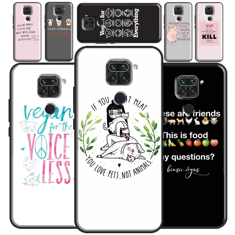 Vegetarian Quotes VEGAN FOOD LOVE VEGGIE For Redmi Note 11 Pro Case For Redmi Note 9 8 10 Pro 9S 10S Cover For Redmi 10 9 9A 9T