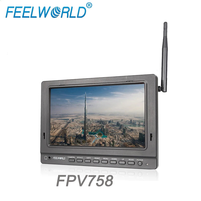 Feelworld 7 Inch 1024x600 HD Screen Wireless FPV Monitor for Go pro with Single 5.8G 32CH Receiver FPV758