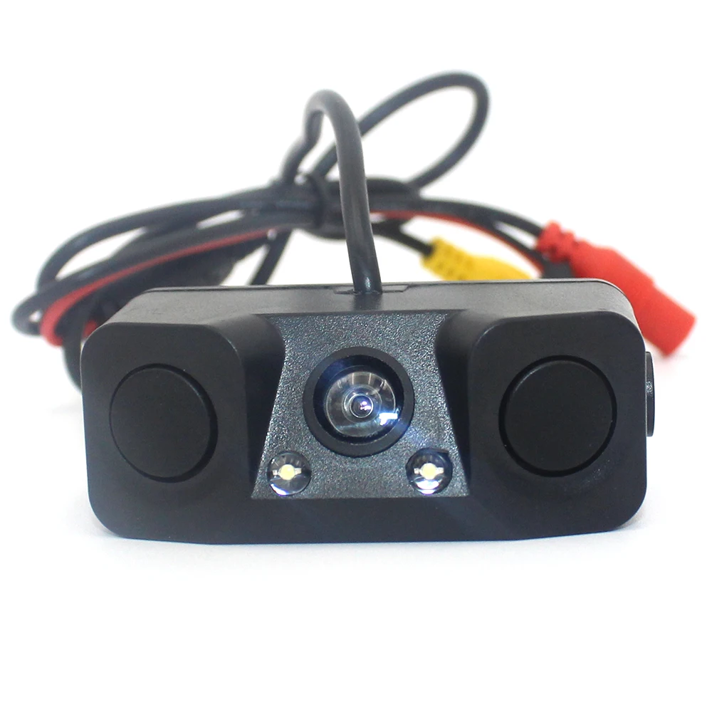 Car parking sensor 12V universal high-definition night vision camera and radar all-in-one machine, punch-free installation