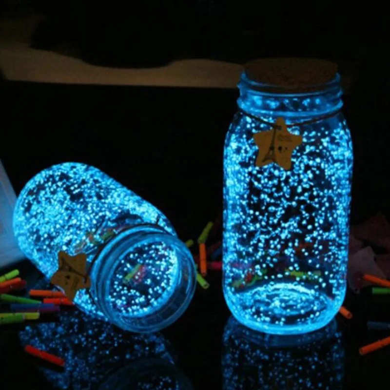 9 Colors 10g DIY Fluorescent Super Luminous Glow Pigment in the Dark Sand Powder Glowing Bright Gravel Noctilucent