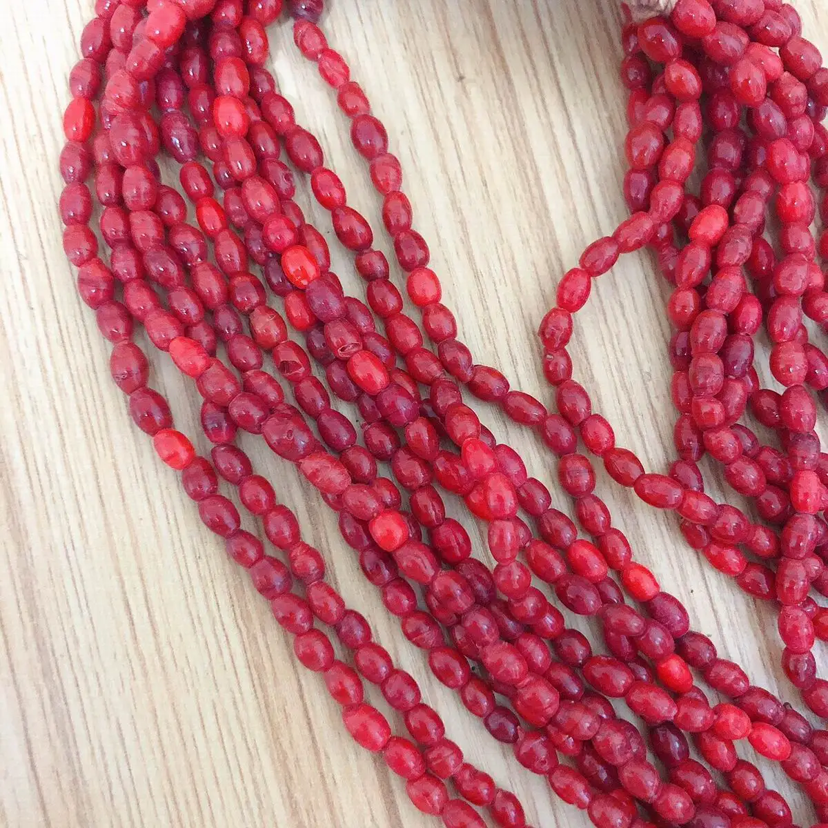 NK245 Ethnic Tibetan Mini Red Glass Beads Multi Layers Long Women Necklace Handmade Nepal Jewelry