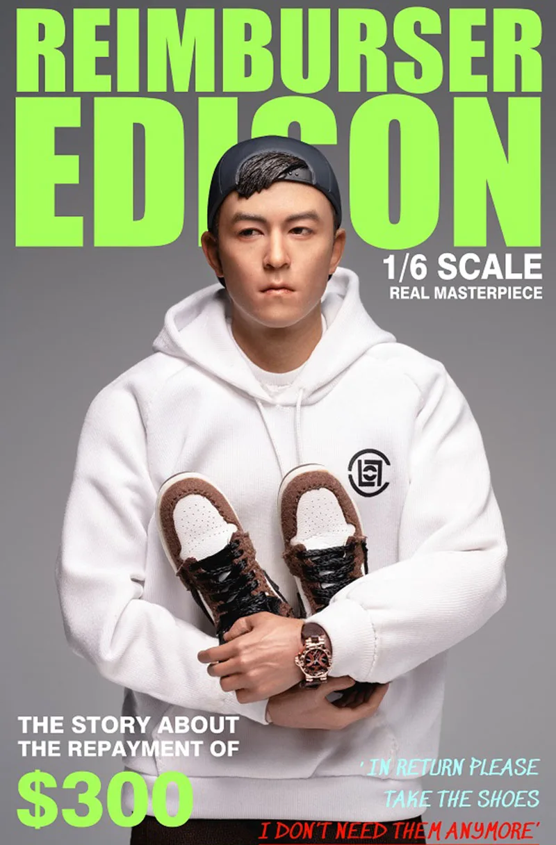 1/6 Scale Male Figure Accessory Trend Soldier Edison Chen Head Clothes Shoes Model for Fans Holiday Gifts