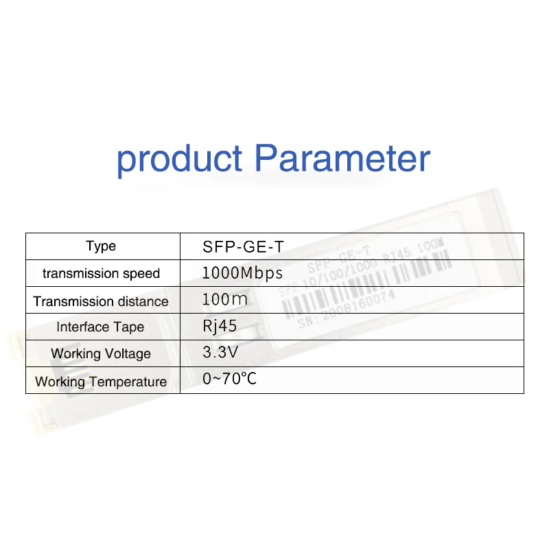 Gigabit Optical Power Transfer Module Interface RJ45 sfp-10gb-t Compatible with Huawei TP Ruijie