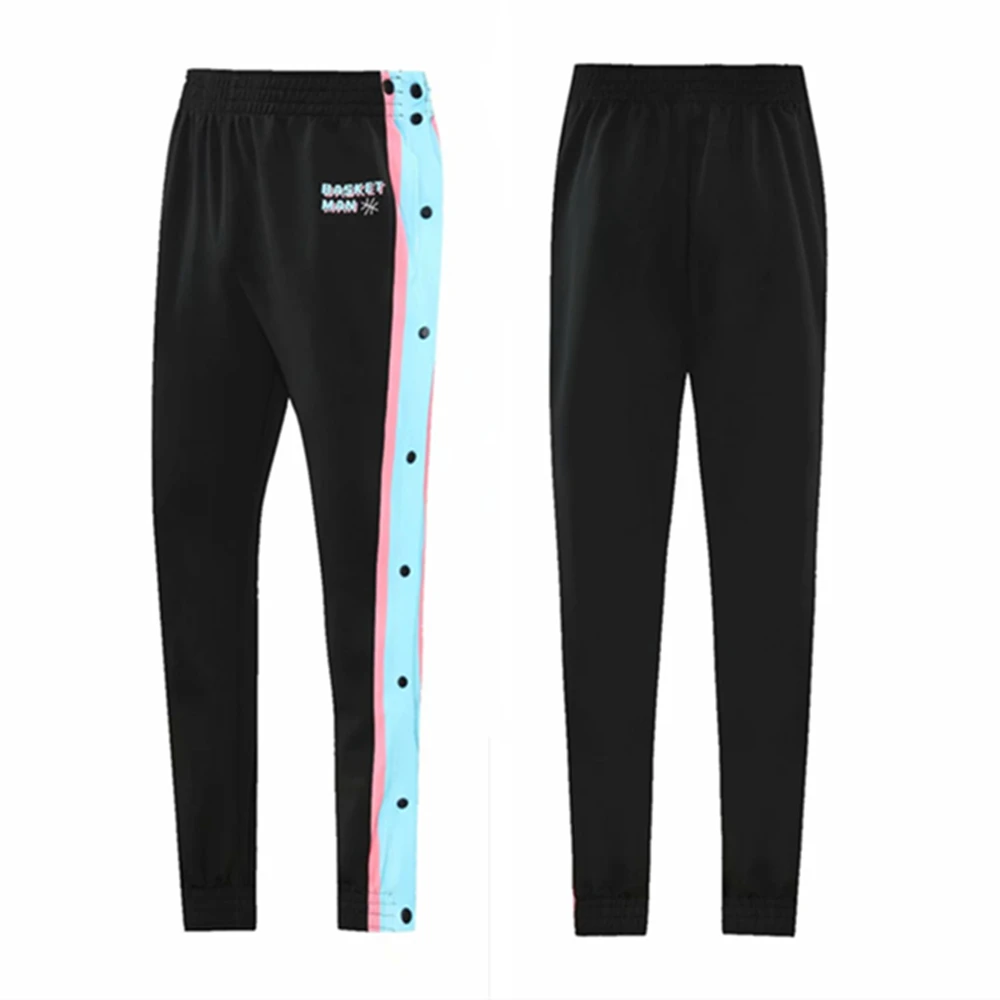 Adult Running Pants Double Side Opening Button Training Sports Pants Jogging Fitness Basketball Trousers Baseball  Sweatpants