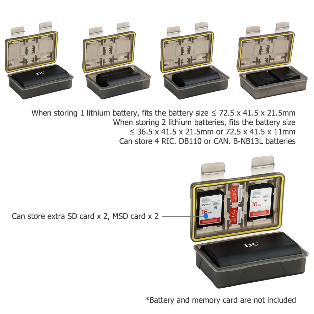 Obudowa baterii Organizer z aparatem KIWI pasuje do LP-E6 kanonicznego LP-E8 LP-E12 LP-E17 NB-13L EN-EL15 Nikon EN-EL14 NP-W126 Fujifilm