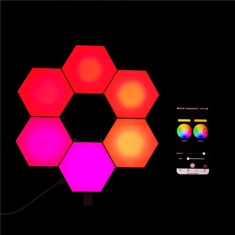 RGB Light Panels Stitch  Bluetooth APP Control DIY Assembly Honeycomb Quantum Wall Light Hexagon Light Panels Nano Leaf