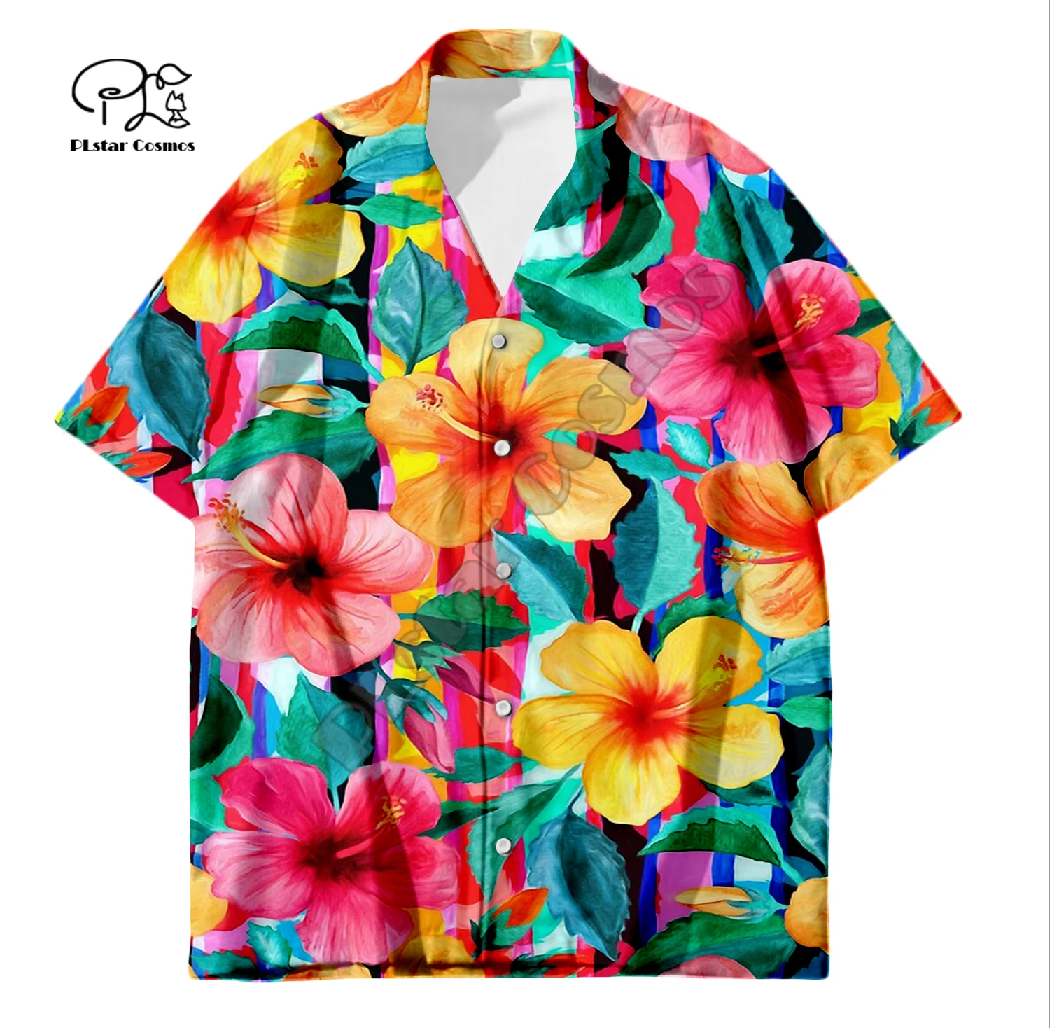 PLstar Cosmos Hawaiian Beach Shirts Fruit Food NewFashion Pullover 3DPrint Summer Funny Collar Shirt Short Sleeve Casual Tees A1