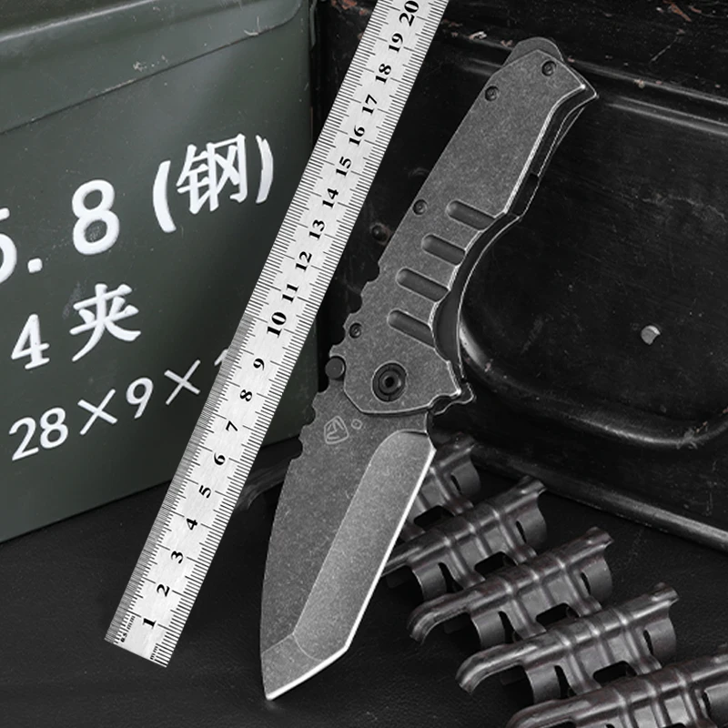 

HUANGFU Outdoor Tactical Hunting Knife Heavy Folding Knife Military Knife Wild Survival Emergency Rescue Knife