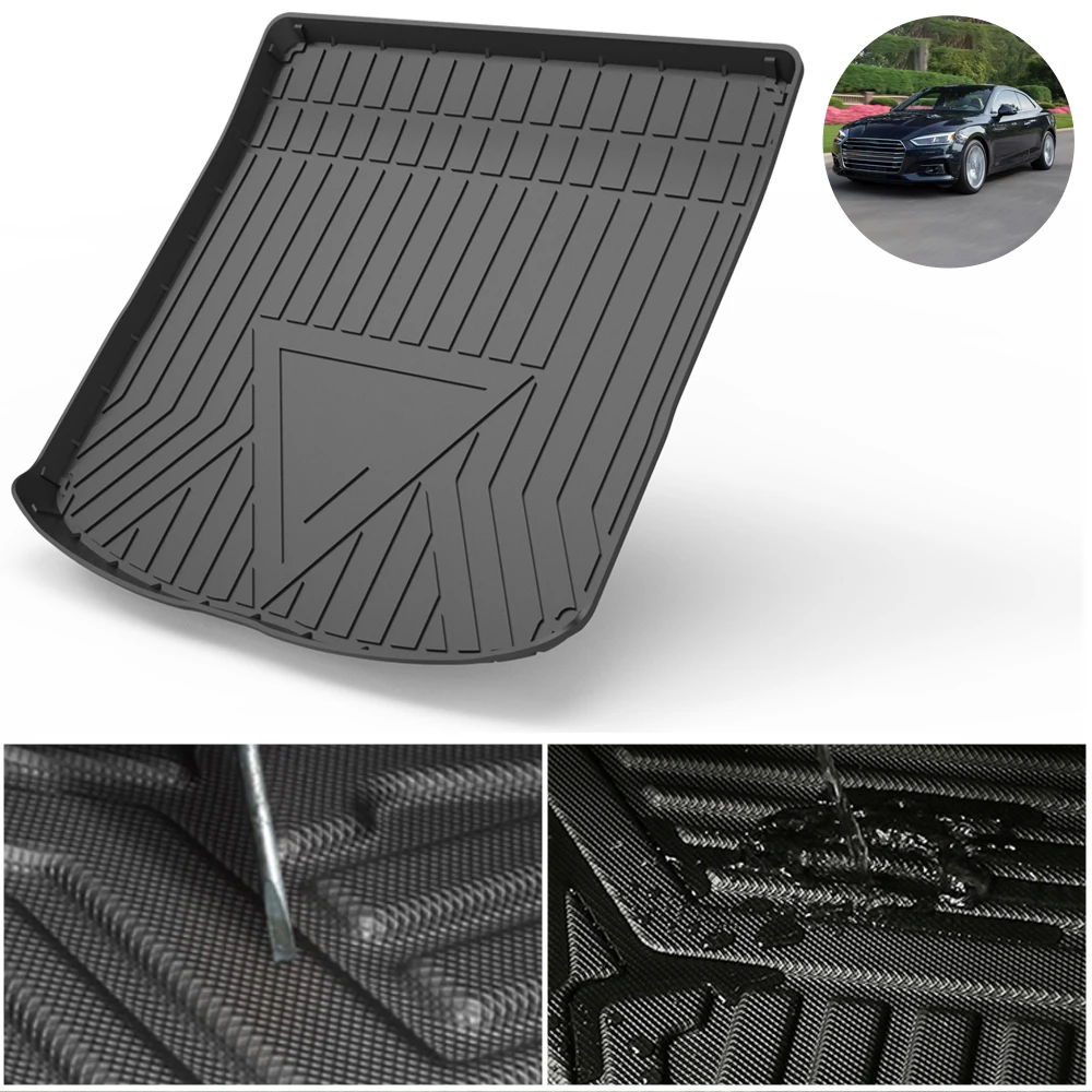 Trunk Mat For Audi A5 Coupe/Sportback 2018 2019 2020 Car Waterproof Non-Slip Custom Rubber 3D Car Accessories