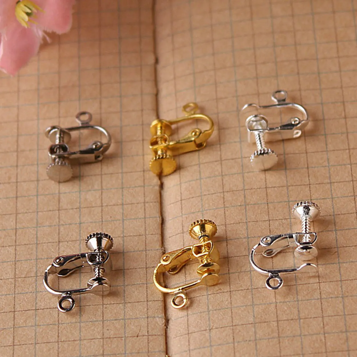 

10pcs 12mm Clip On French Earring Hooks Bronze Gold Color Silver Color Metal Clasps for DIY Jewelry Making Findings Supplies