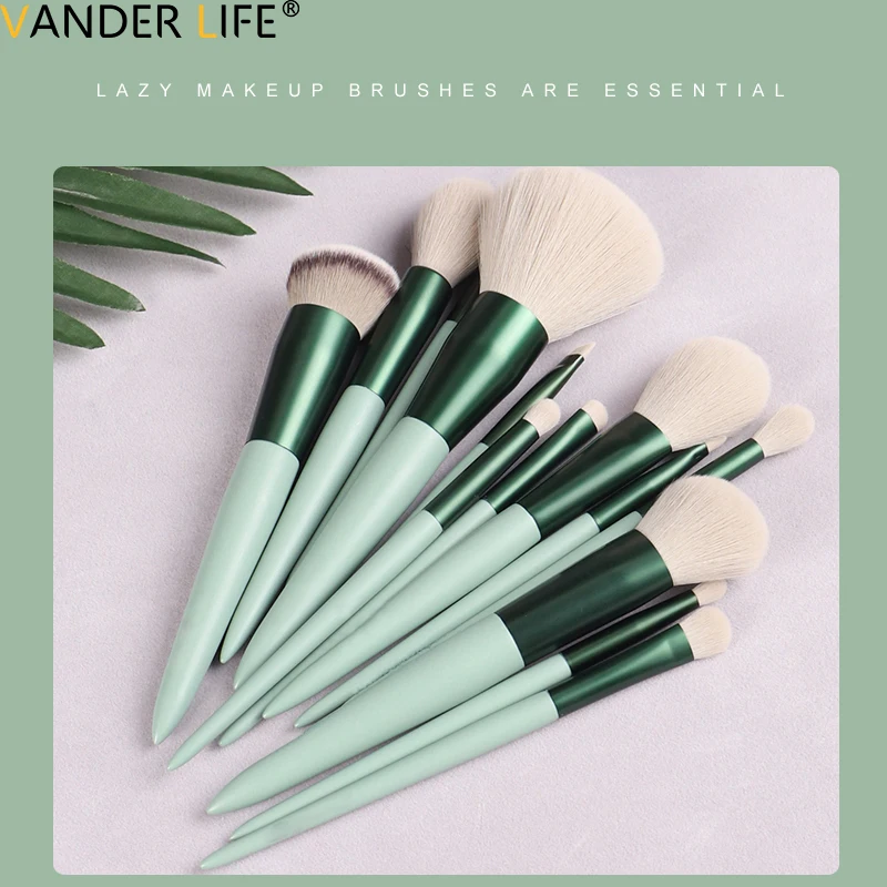 VANDER vida pinceles de maquillaje 13 piezas Kit de maquillaje para la Fundación cepillo de sombra de ojos cepillo pinceles de maquillaje conjunto