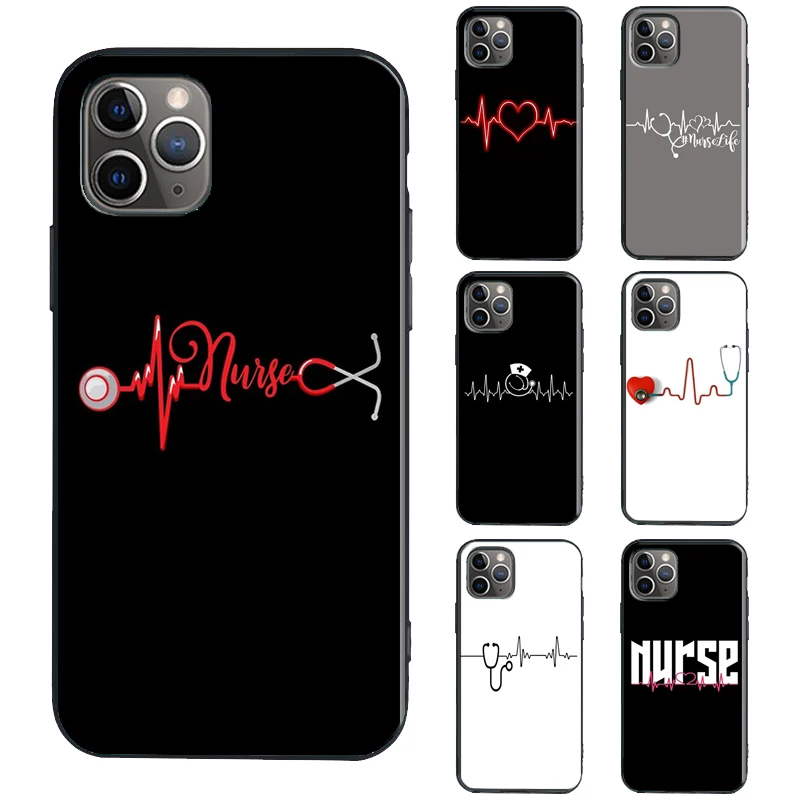 Nurse Heartbeat Case For iPhone 11 14 13 Pro Max SE 2020 6S 8 7 Plus X XR XS Max 12 Pro Max mini Phone Cover