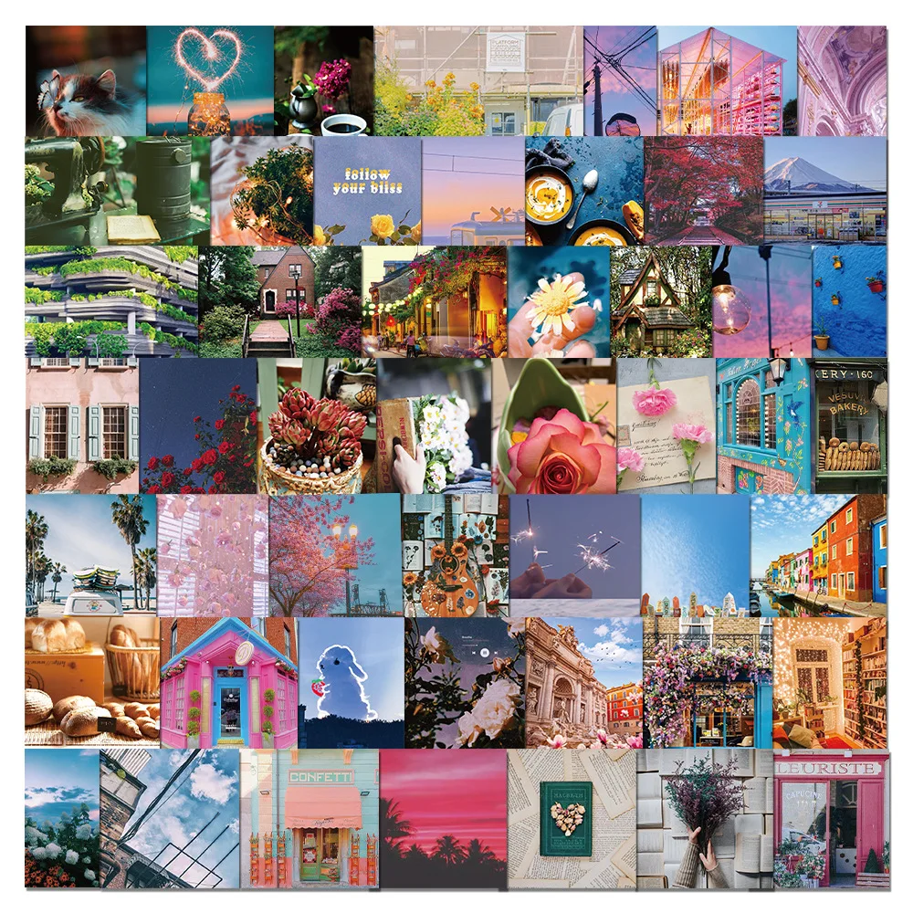 

Стикеры в стиле Ins с пейзажем и цветами, стикеры в эстетическом стиле для ноутбука, телефона, гитары, стен, холодильника, водонепроницаемые наклейки «сделай сам», детская игрушка, 10/30/50 шт.