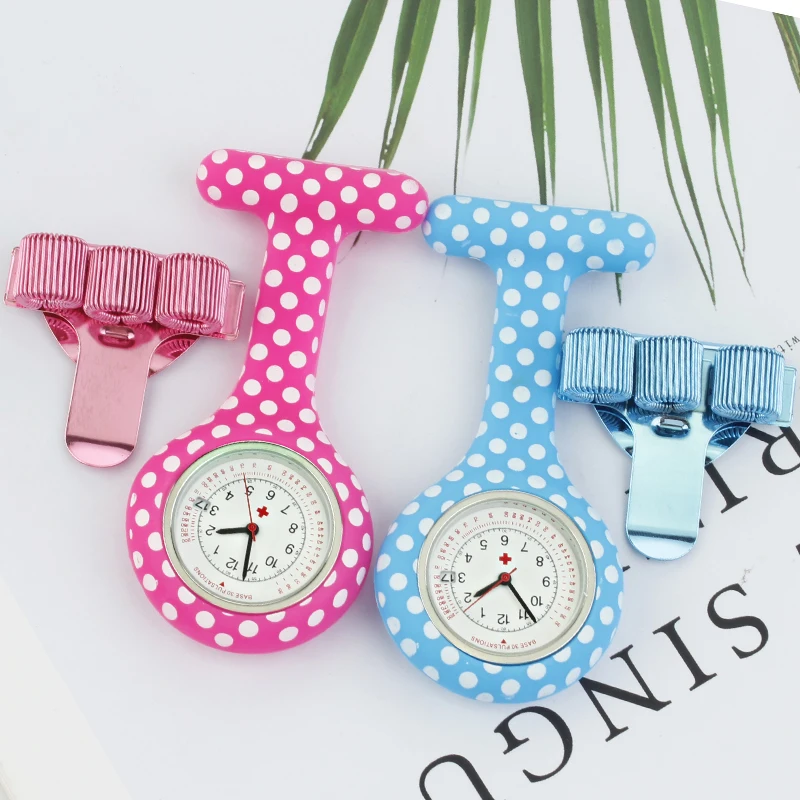 Dot Silicone Nurse Watch with Pen Holder Suit Fob Pocket Medical Clock Calendar Doctor Hospital Gift