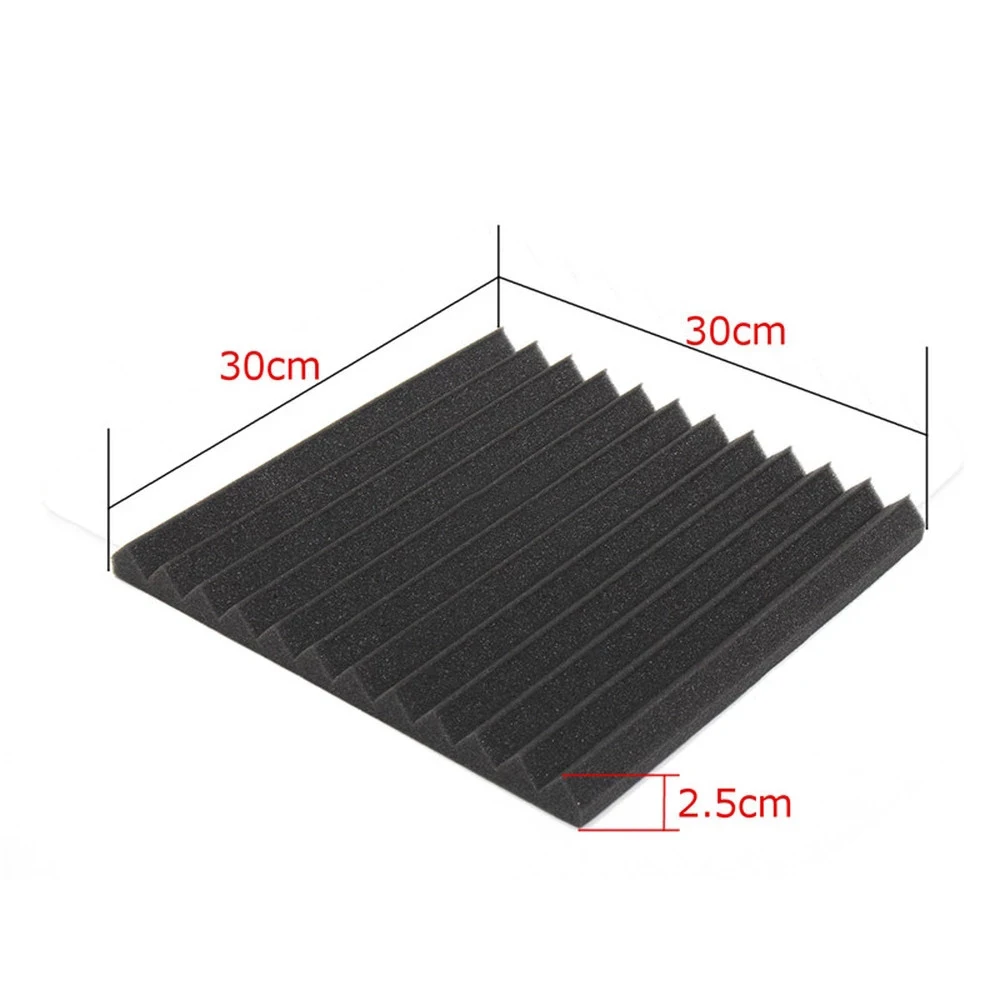 12Pcs 30x30x2.5cm Acoustic Foam Panels Sound Absorbing KTV Studio Noise Absorption Foam Panels Tile Wedge Sound Proofing Panels