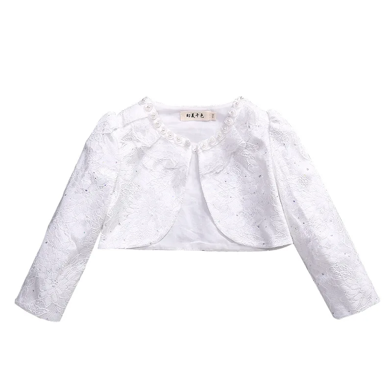 

Long-sleeve Baby Girls Cardigans Sweater Jacket Princess Kids White Winter Baby Coat 1-6 Years Old Kids Clothing OKC195113