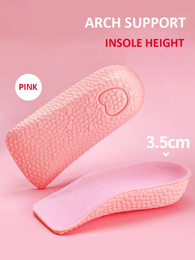 Height Increased Shoes Pad Arch Support Breathable Light Lift Half Heel 1.5CM 2.5CM 3.5CM Heighten Insoles for Unisex