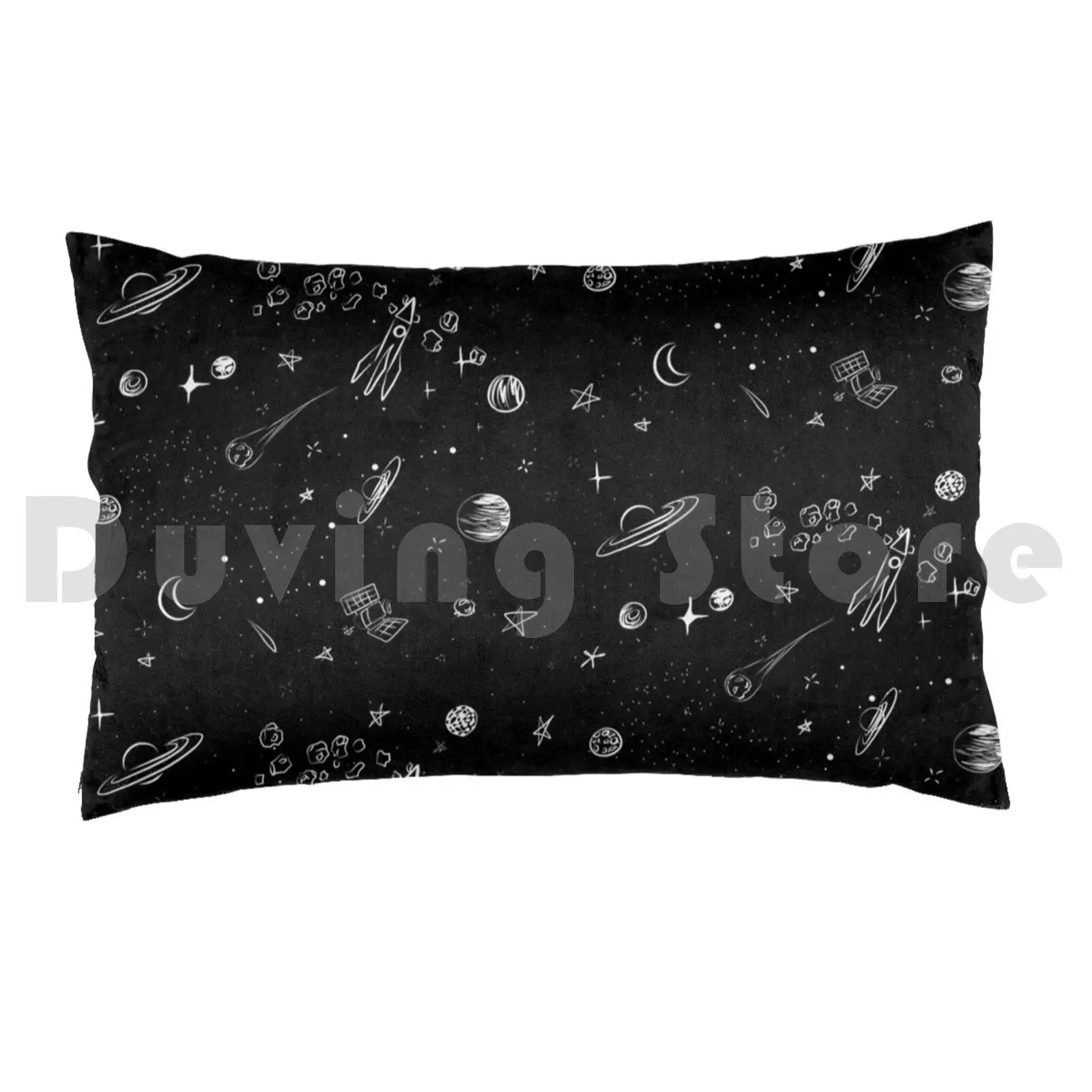 Space Pillow case 50x75 Space Background Black And White Astronomy Astrology Astronaut Planets