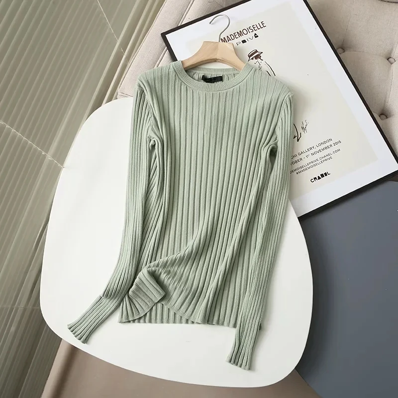 Maxdutti Winter Sweaters Women Office Lady Solid Pull Femme Rib Oneck England Pullovers Tops Style Fashion Simple Sweaters Women