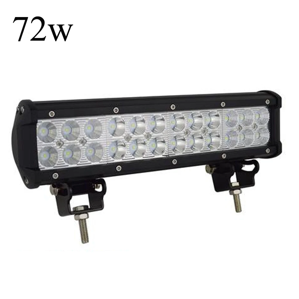 72W LED Light Bar Two Rows Of Spot Flood Combo Bar Off Road Car Driving Work Light Bar For J-eep Car 4WD SUV ATV Truck Boat