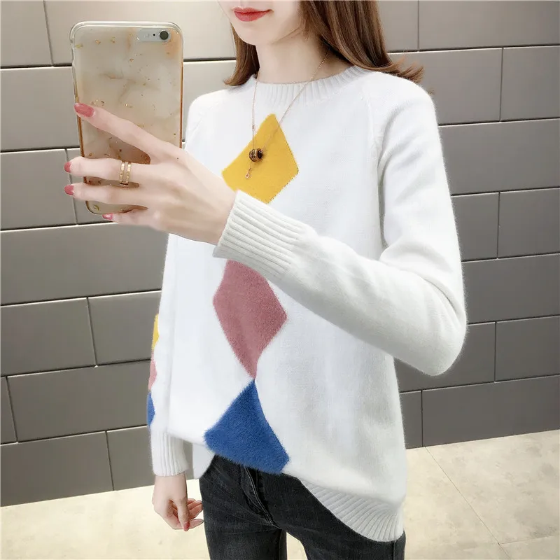 New Spring Autumn Knitted Jacket Female Loose Thin Sweater Women Outer Wear Long Sleeves T-Shirt Short Bottoming Shirt Sweater