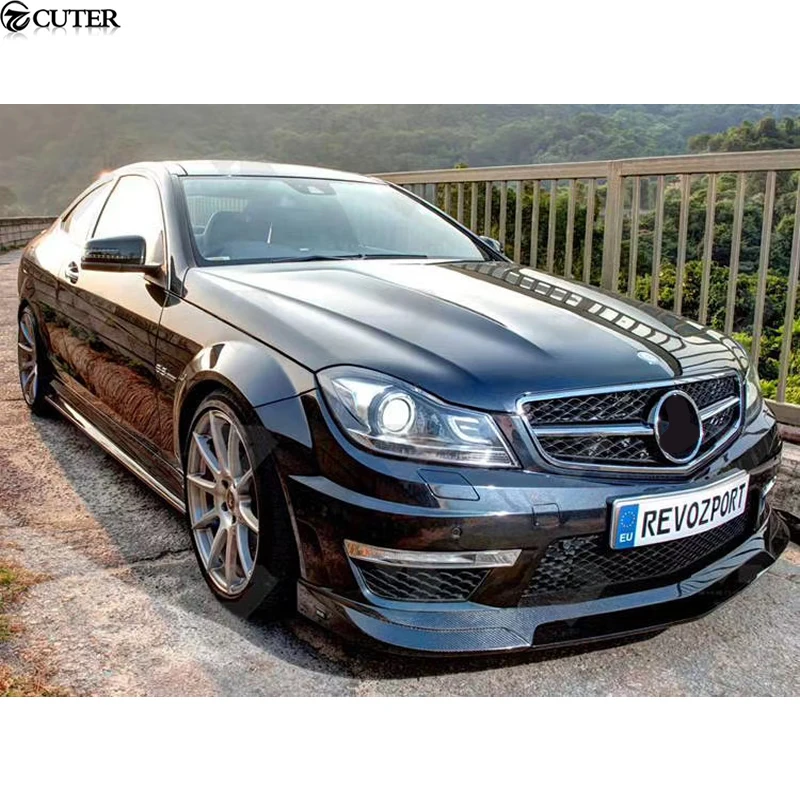 W204 Real C63 507 Amg r Style Carbon Fiber Car Front Bumper Spoiler Lip for Mercedes Benz W204 C63 Splitter Body Kit 12-14