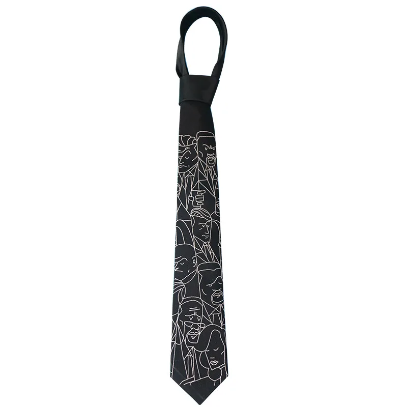 

Free Shipping New fashion Men's Original Design Necktie Embroidery 7cm Black Shirt Accessory Personality Hand Tie Abstract Male
